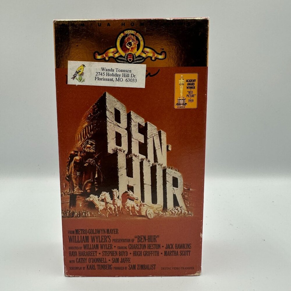 Ben-Hur VHS 1959 MGM UA Home Video 2-Tape Set Charlton Heston Stephen Boyd